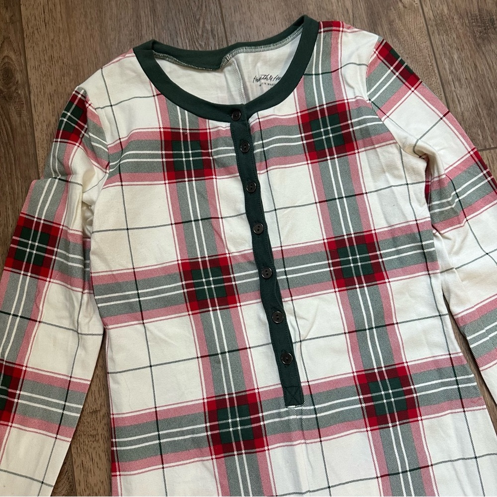 ADULT Hearth & Hand Magnolia Plaid One-Piece Pajama, Christmas,‎ Holidays, XS - Picture 4 of 16
